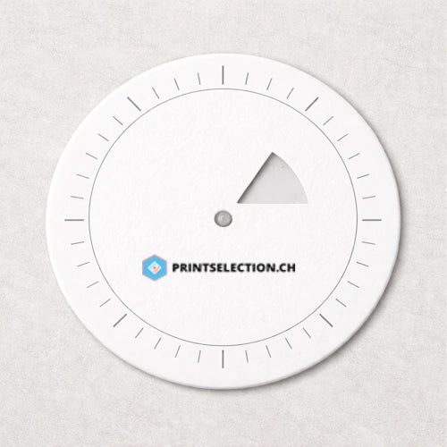 Drehscheibe aus Karton mit Logo
