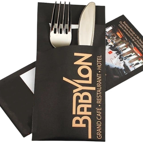 bedruckte Bestecktaschen mit Logo